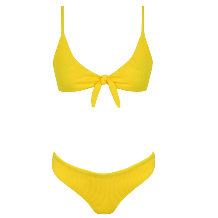 RENEE Ribbed Bikini Set - Lemon