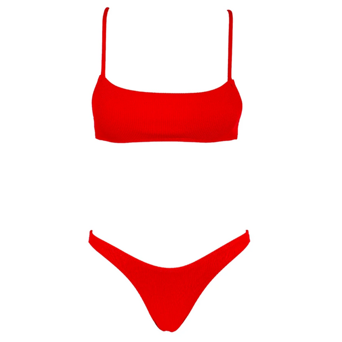 CHARLIE Ribbed Bikini Set - Red Affair