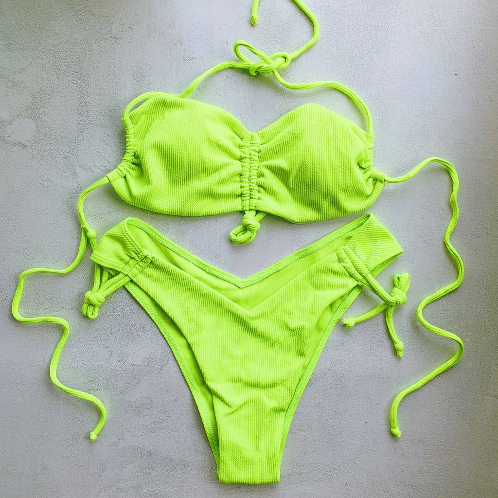 SOFIA Ribbed Bikini Set - Citrus Love