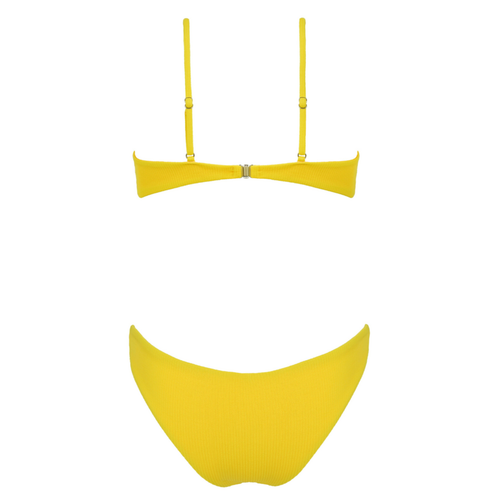 RENEE Ribbed Bikini Set - Lemon