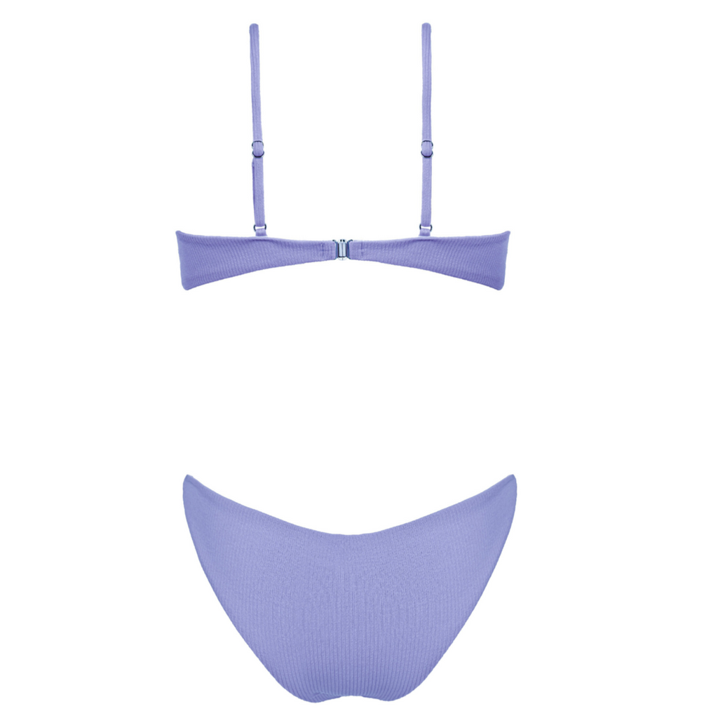 RENEE Ribbed Bikini Set - Lavender Dream